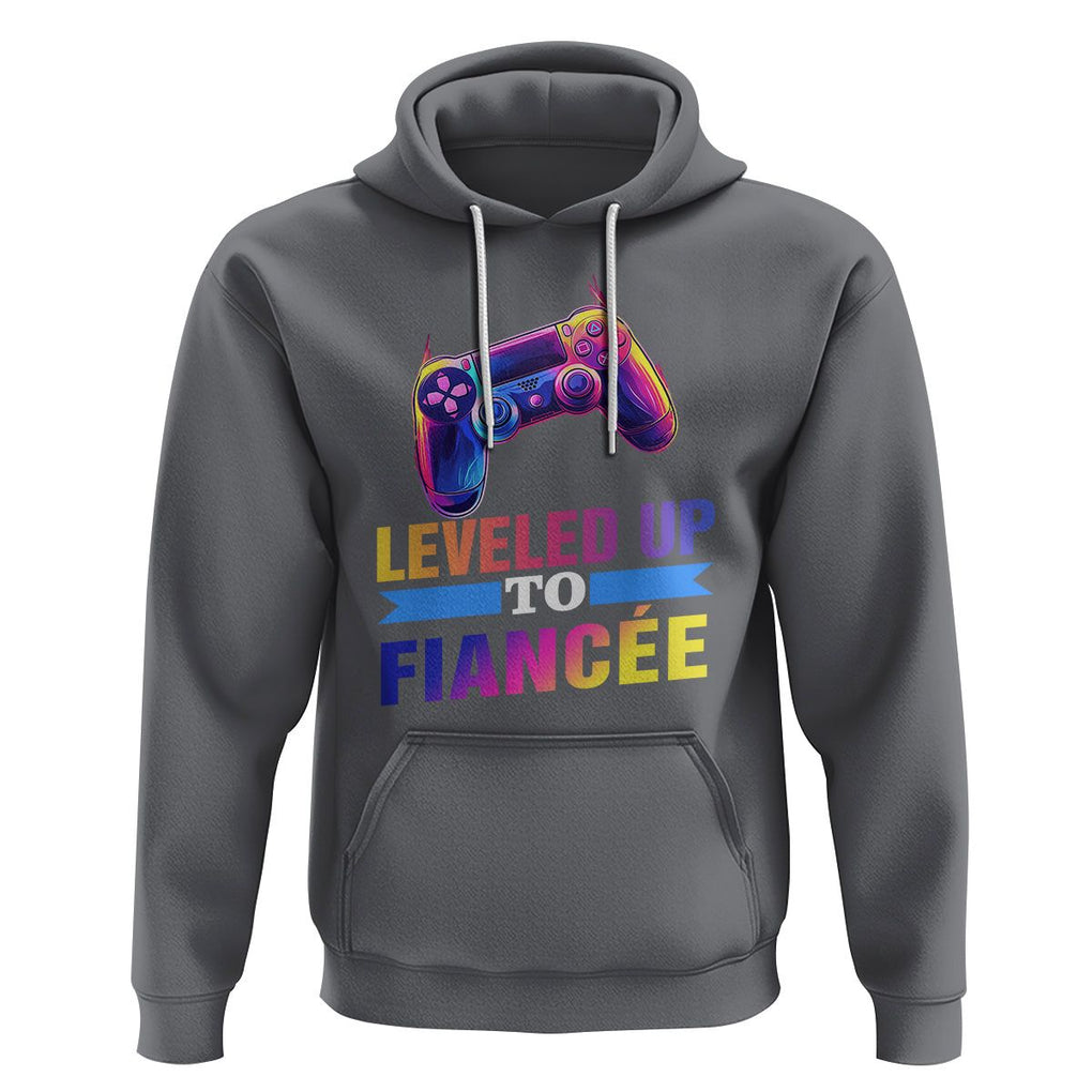 Engagement Hoodie Leveled Up To Fiancee Funny Gamer Newly Engaged Couple Matching TS09 Charcoal Printyourwear