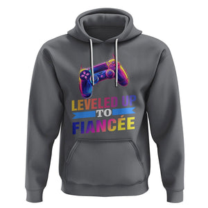 Engagement Hoodie Leveled Up To Fiancee Funny Gamer Newly Engaged Couple Matching TS09 Charcoal Printyourwear