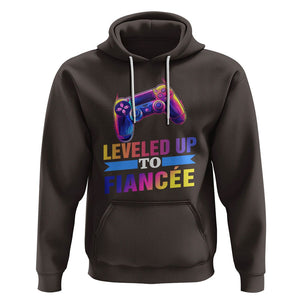 Engagement Hoodie Leveled Up To Fiancee Funny Gamer Newly Engaged Couple Matching TS09 Dark Chocolate Printyourwear