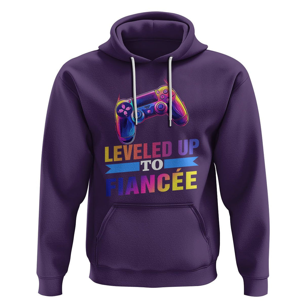 Engagement Hoodie Leveled Up To Fiancee Funny Gamer Newly Engaged Couple Matching TS09 Purple Printyourwear