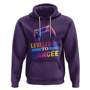 Engagement Hoodie Leveled Up To Fiancee Funny Gamer Newly Engaged Couple Matching TS09 Purple Printyourwear