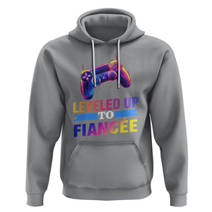 Engagement Hoodie Leveled Up To Fiancee Funny Gamer Newly Engaged Couple Matching TS09 Sport Gray Printyourwear