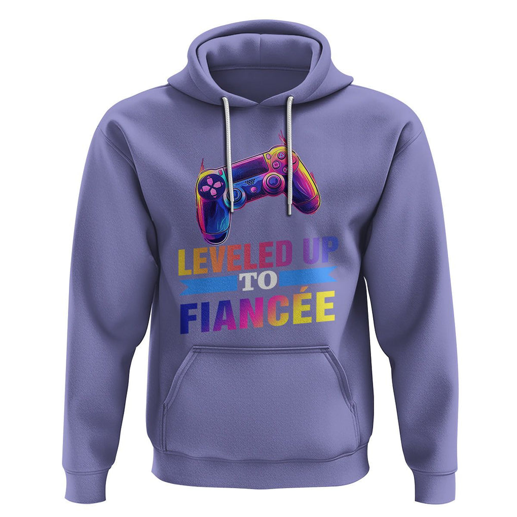 Engagement Hoodie Leveled Up To Fiancee Funny Gamer Newly Engaged Couple Matching TS09 Violet Printyourwear