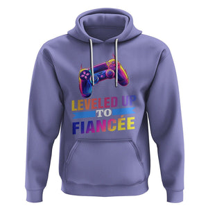 Engagement Hoodie Leveled Up To Fiancee Funny Gamer Newly Engaged Couple Matching TS09 Violet Printyourwear