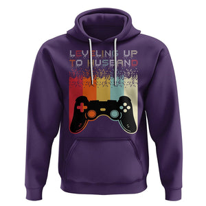Engagement Hoodie Leveled Up To Husband Funny Gamer Newly Engaged Couple Matching TS09 Purple Printyourwear