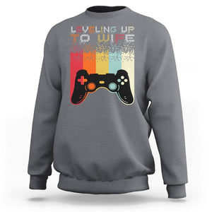 Engagement Sweatshirt Leveled Up To Wife Funny Gamer Newly Engaged Couple Matching TS09 Charcoal Printyourwear