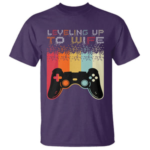 Engagement T Shirt Leveled Up To Wife Funny Gamer Newly Engaged Couple Matching TS09 Purple Printyourwear
