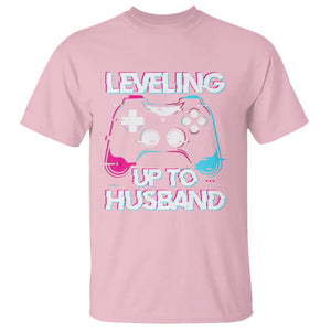 Engagement T Shirt Leveled Up To Husband Funny Gamer Vaporwave Newly Engaged Couple Matching TS09 Light Pink Printyourwear