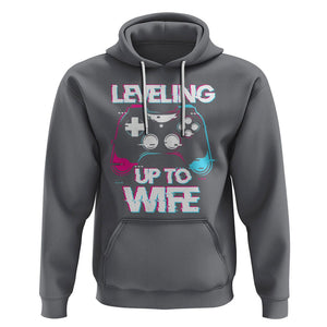 Engagement Hoodie Leveled Up To WIfe Funny Gamer Vaporwave Newly Engaged Couple Matching TS09 Charcoal Printyourwear