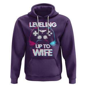 Engagement Hoodie Leveled Up To WIfe Funny Gamer Vaporwave Newly Engaged Couple Matching TS09 Purple Printyourwear