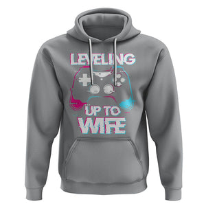 Engagement Hoodie Leveled Up To WIfe Funny Gamer Vaporwave Newly Engaged Couple Matching TS09 Sport Gray Printyourwear