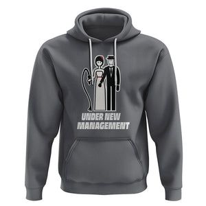 Funny Marriage Hoodie Under New Management Bachelor Bachelorette Party Couple Matching TS09 Charcoal Printyourwear