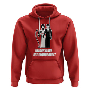 Funny Marriage Hoodie Under New Management Bachelor Bachelorette Party Couple Matching TS09 Red Printyourwear