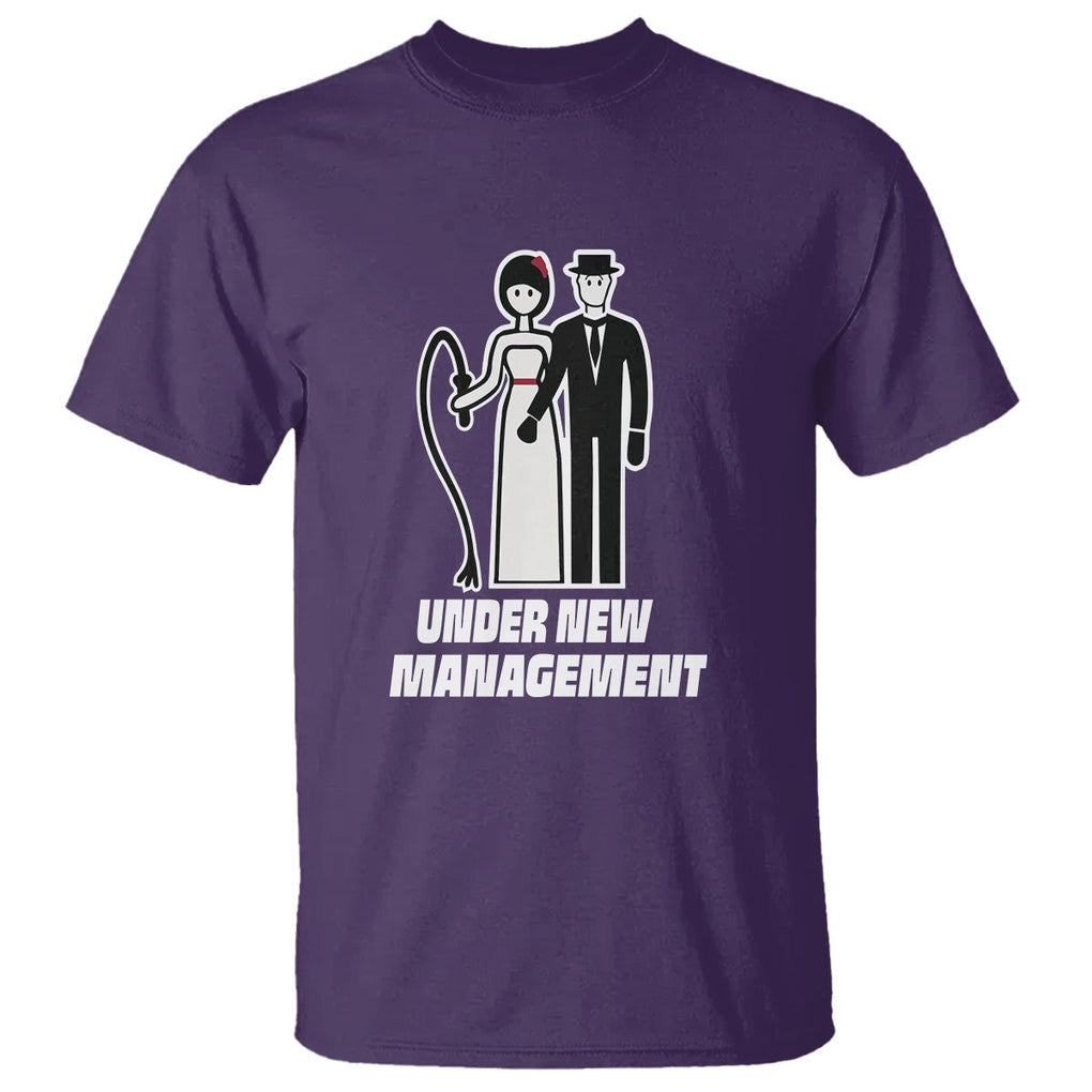 Funny Marriage T Shirt Under New Management Bachelor Bachelorette Party Couple Matching TS09 Purple Printyourwear