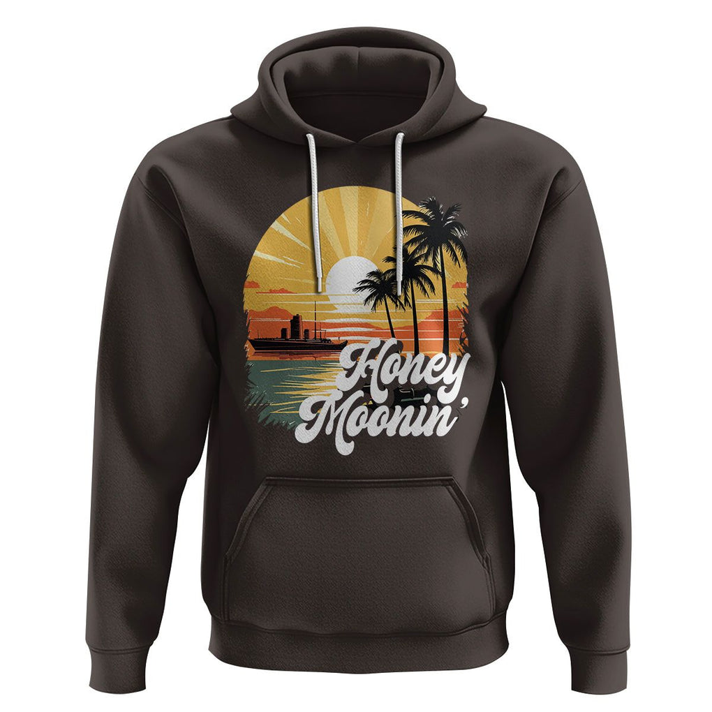 Honeymoon Hoodie Beach Trip Married Couple Matching TS09 Dark Chocolate Printyourwear