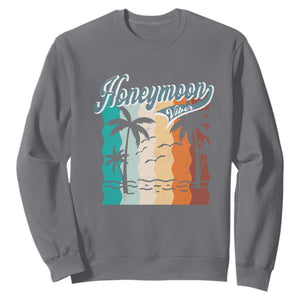 Honeymoon Vibe Sweatshirt Beach Trip Married Couple Matching TS09 Charcoal Print Your Wear