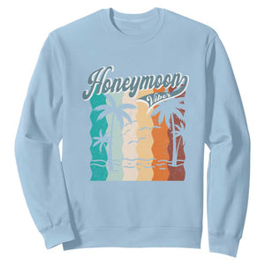 Honeymoon Vibe Sweatshirt Beach Trip Married Couple Matching TS09 Light Blue Print Your Wear