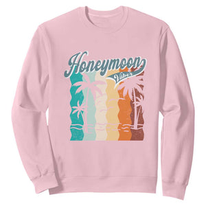 Honeymoon Vibe Sweatshirt Beach Trip Married Couple Matching TS09 Light Pink Print Your Wear