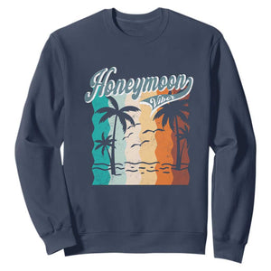 Honeymoon Vibe Sweatshirt Beach Trip Married Couple Matching TS09 Navy Print Your Wear