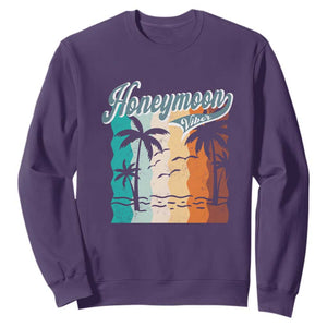 Honeymoon Vibe Sweatshirt Beach Trip Married Couple Matching TS09 Purple Print Your Wear