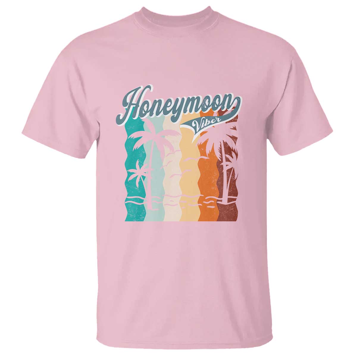Honeymoon Vibe T Shirt Beach Trip Married Couple Matching TS09 Light Pink Print Your Wear