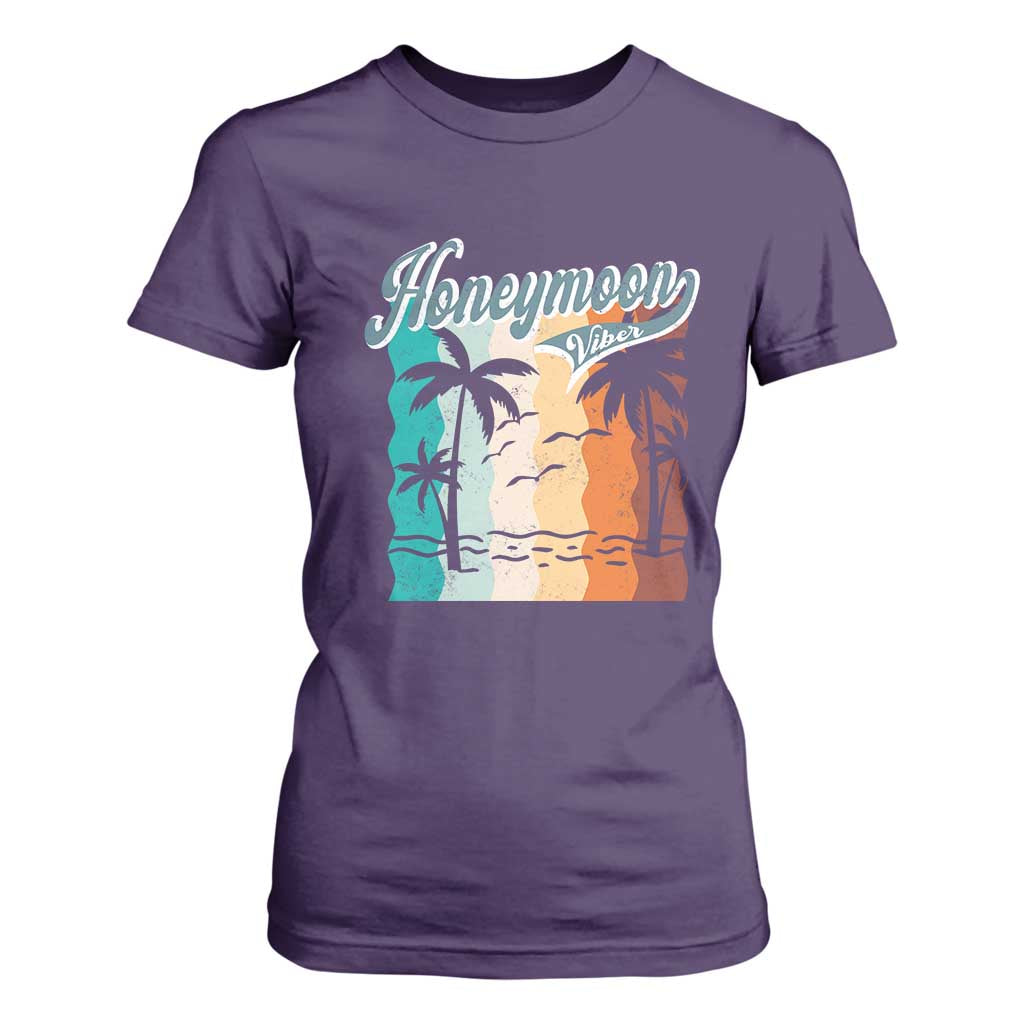 Honeymoon Vibe T Shirt For Women Beach Trip Married Couple Matching TS09 Purple Print Your Wear
