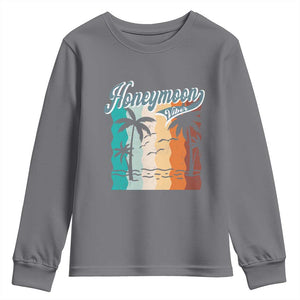 Honeymoon Vibe Youth Sweatshirt Beach Trip Married Couple Matching TS09 Charcoal Print Your Wear