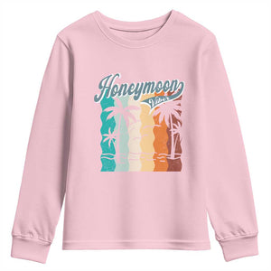 Honeymoon Vibe Youth Sweatshirt Beach Trip Married Couple Matching TS09 Light Pink Print Your Wear