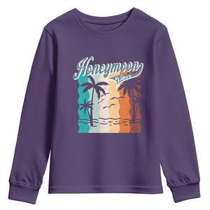 Honeymoon Vibe Youth Sweatshirt Beach Trip Married Couple Matching TS09 Purple Print Your Wear