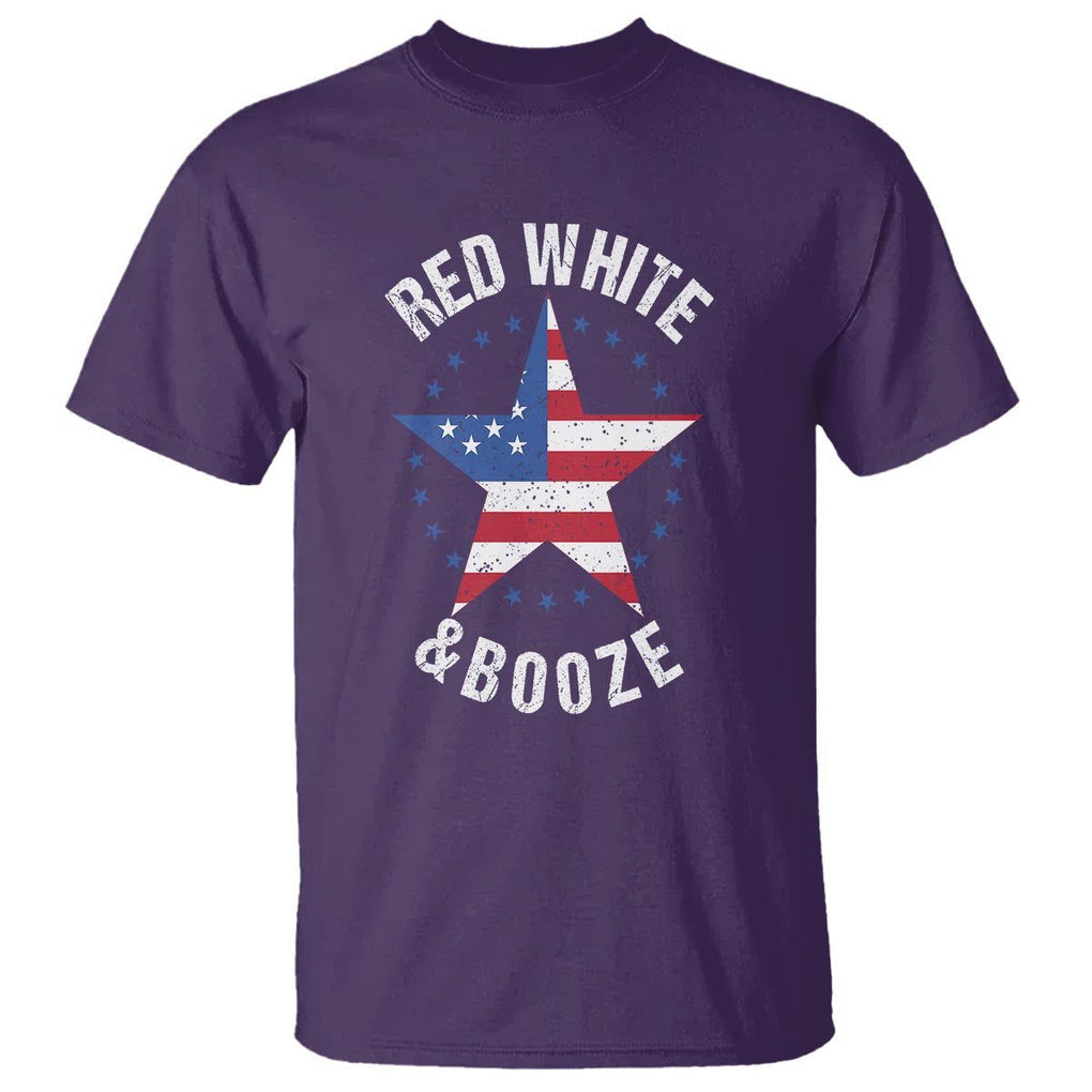 Funny 4th Of July Drinking T Shirt Red White And Booze Patriotic Party TS09 Purple Print Your Wear