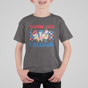 Funny 4th Of July T Shirt For Kid Tastes Like Freedom American Ice Cream TS09 Dark Chocolate Print Your Wear