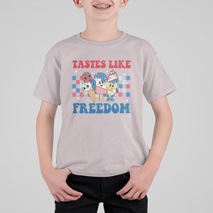 Funny 4th Of July T Shirt For Kid Tastes Like Freedom American Ice Cream TS09 Ice Gray Print Your Wear