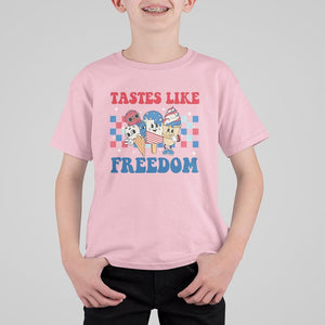 Funny 4th Of July T Shirt For Kid Tastes Like Freedom American Ice Cream TS09 Light Pink Print Your Wear