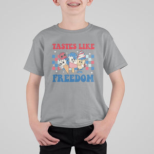 Funny 4th Of July T Shirt For Kid Tastes Like Freedom American Ice Cream TS09 Sport Gray Print Your Wear