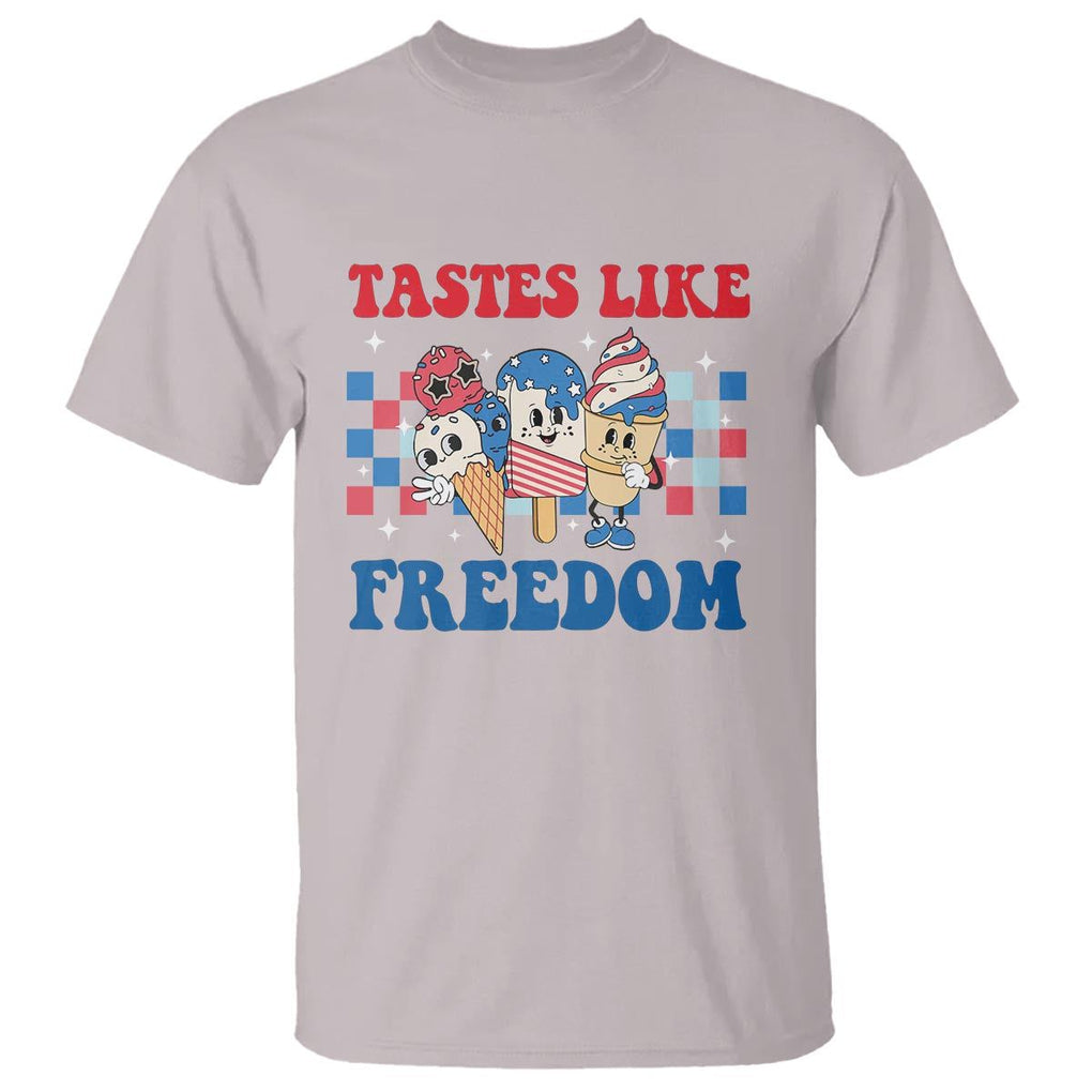 Funny 4th Of July T Shirt Tastes Like Freedom American Ice Cream TS09 Ice Gray Print Your Wear