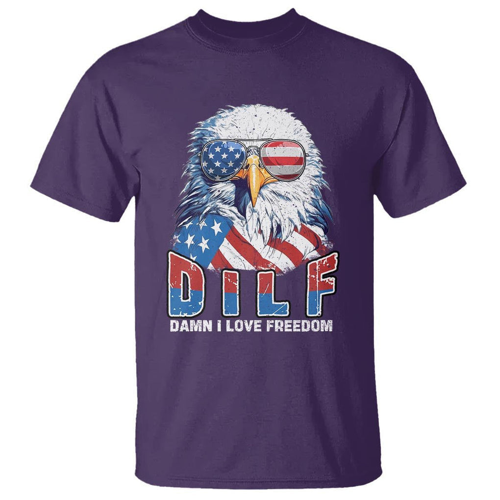 Funny 4th Of July T Shirt Damn I Love Freedom TS09 Purple Print Your Wear