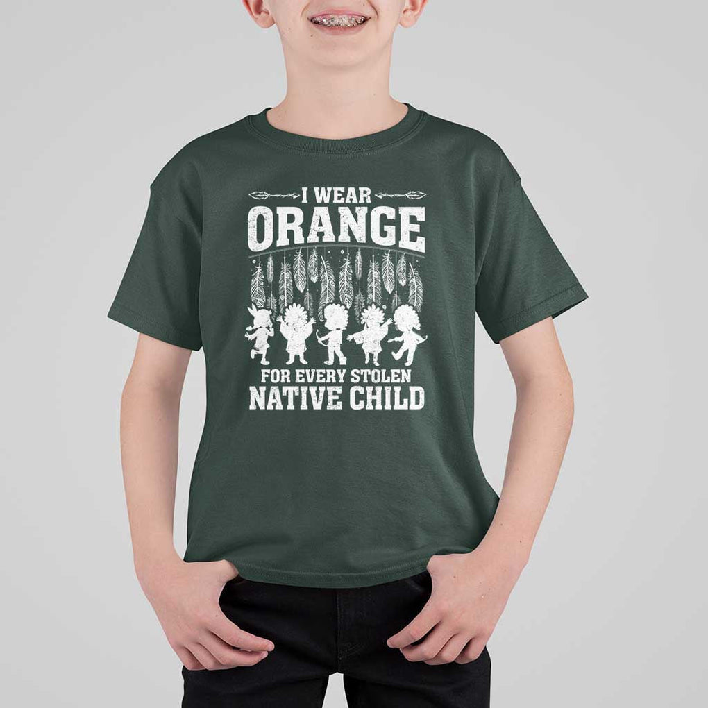 Orange For Native Child T Shirt For Kid Truth And Reconciliation Indigenous Children TS09 Dark Forest Green Print Your Wear