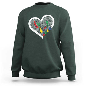 Unity Day Sweatshirt Orange Heart Be Kind Anti Bullying TS09 Dark Forest Green Print Your Wear