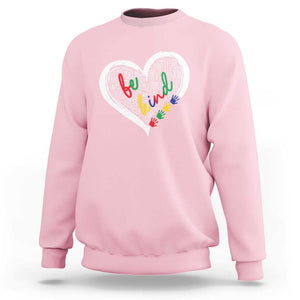 Unity Day Sweatshirt Orange Heart Be Kind Anti Bullying TS09 Light Pink Print Your Wear