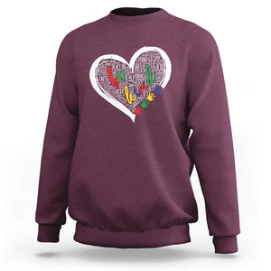 Unity Day Sweatshirt Orange Heart Be Kind Anti Bullying TS09 Maroon Print Your Wear