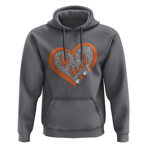 Anti Bullying Hoodie Orange Heart Be Kind Unity Day TS09 Charcoal Print Your Wear