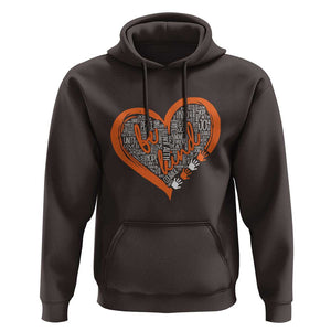 Anti Bullying Hoodie Orange Heart Be Kind Unity Day TS09 Dark Chocolate Print Your Wear