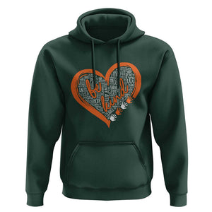 Anti Bullying Hoodie Orange Heart Be Kind Unity Day TS09 Dark Forest Green Print Your Wear