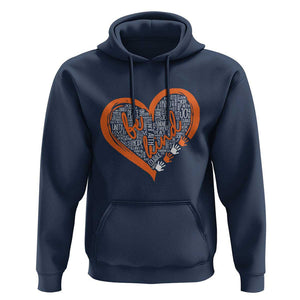 Anti Bullying Hoodie Orange Heart Be Kind Unity Day TS09 Navy Print Your Wear