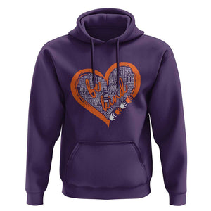 Anti Bullying Hoodie Orange Heart Be Kind Unity Day TS09 Purple Print Your Wear