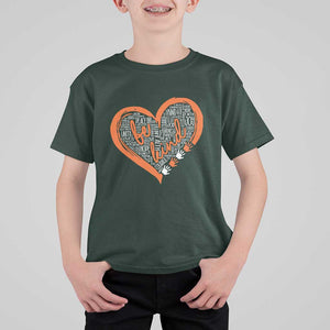 Anti Bullying T Shirt For Kid Orange Heart Be Kind Unity Day TS09 Dark Forest Green Print Your Wear
