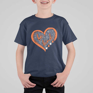 Anti Bullying T Shirt For Kid Orange Heart Be Kind Unity Day TS09 Navy Print Your Wear