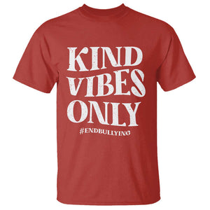 Unity Day T Shirt Kind Vibes Only End Bullying TS09 Red Print Your Wear