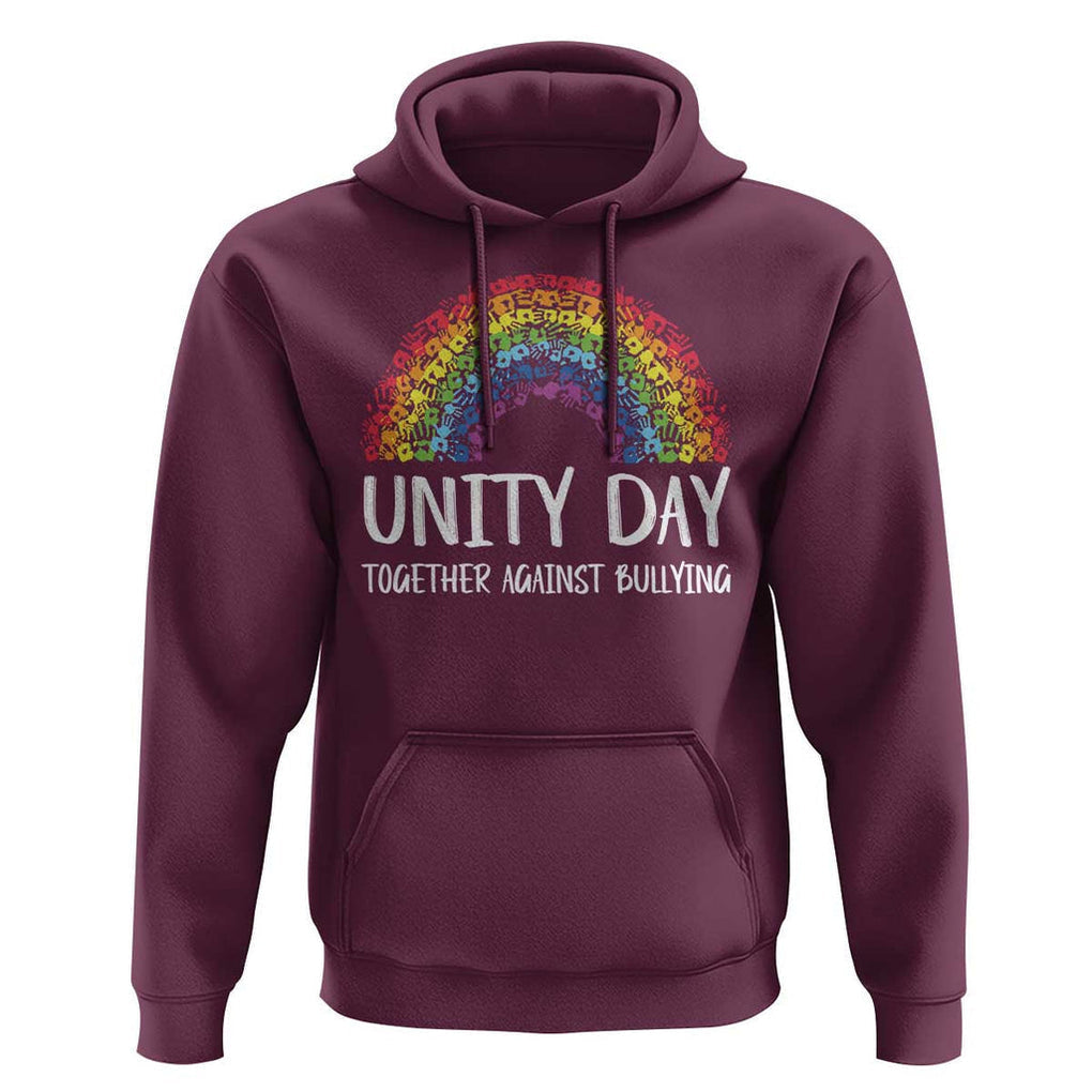 Unity Day Hoodie Together Against Bullying Rainbow Anti Bully TS09 Maroon Print Your Wear