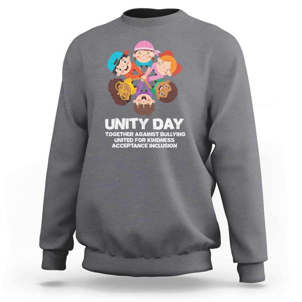 Unity Day Sweatshirt Together Against Bullying Cute Kids End Bullying TS09 Charcoal Print Your Wear